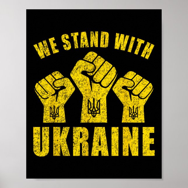 Poster Apoie a Ucrânia - Nós estamos com a Ucrânia (Frente)