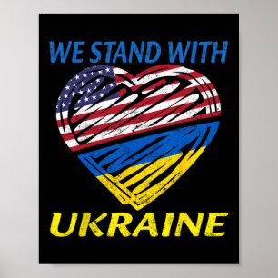 Poster Apoie a Ucrânia Nós Estamos Com a Ucrânia Bandeira