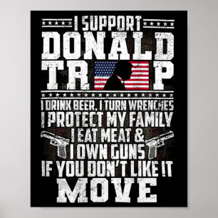 Poster Apoie Donald Trump Eu Bebo Cerveja I Roda Wrenches