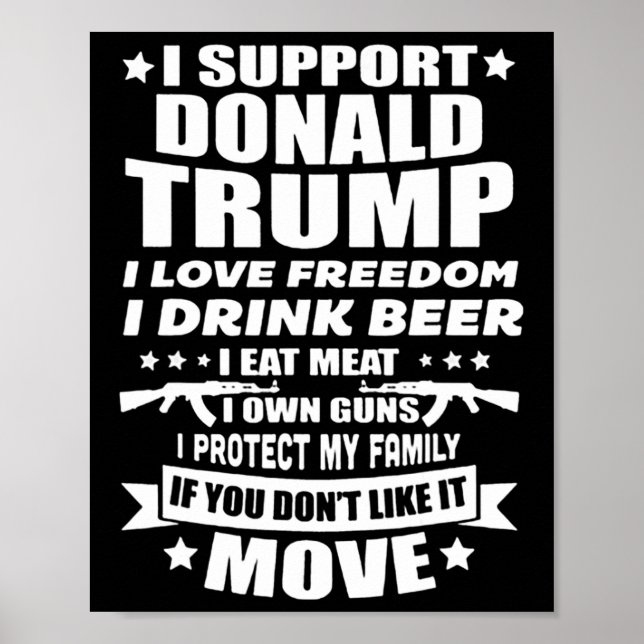 Poster Apoie Donald Trump I Love Freedom I Beer Beer Beer (Frente)