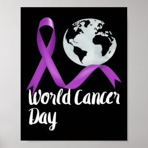 Poster Apoie o Dia Mundial do Câncer Gráfico Lavanda Cria