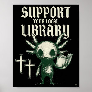 Poster Apoie o seu livro gótico de biblioteca local