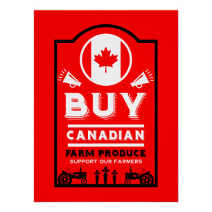 Póster Apoie os Agricultores Canadenses