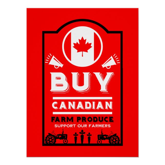 Póster Apoie os Agricultores Canadenses (Frente)