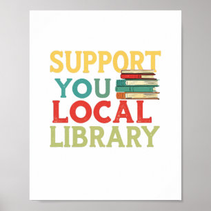 Poster Apoie os Amantes de Leitores de Livros da Bibliote