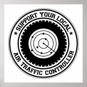 Póster Apoie seu controlador aéreo local