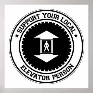Póster Apoie sua pessoa local do elevador