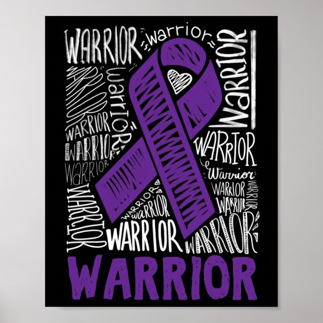 Poster Apoio à Família do Guerreiro Epilepsy Friso Roxo (Frente)