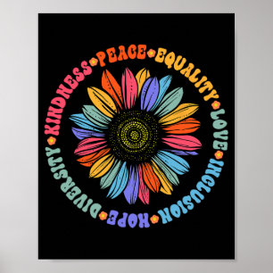 Poster Apoio à Paz Mundial Tipo de Roupa Floral de Girass