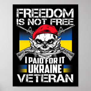 Poster Apoio a Veteranos da Ucrânia Mapa Bandeira Orgulho