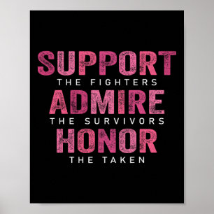 Poster Apoio ao cancer de mama Admire Honra Cancer A