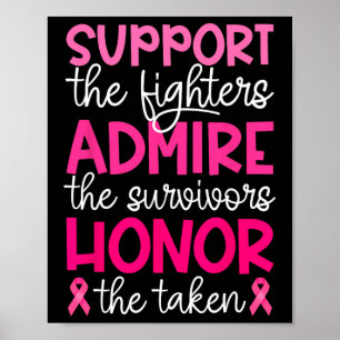 Poster Apoio ao cancer de mama Admire Honra Cancer A