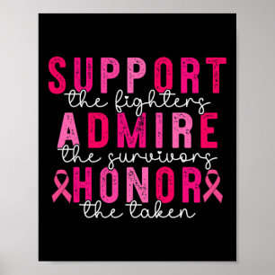 Poster Apoio ao cancer de mama Admire Honra Cancer A