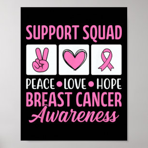 Poster Apoio ao cancer de mama Esquadrão Para Guerreiros