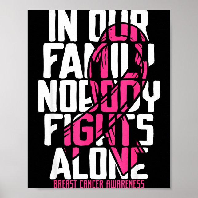 Poster Apoio ao câncer de mama rosa conscientização sobre (Frente)