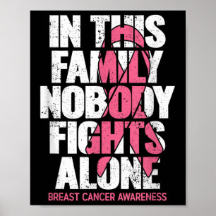 Poster Apoio ao cancer de mama Vintage Família de Cancere