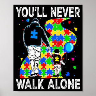 Poster Apoio ao Pai Autista Sozinho Quebra-Cabeça Você Nu
