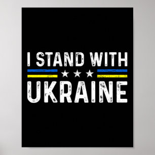Poster Apoio Eu Estou Com a Ucrânia Bandeira da Ucrânia