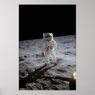 Poster Apollo1 Buzz Aldrin Caminhando na Lua - NASA