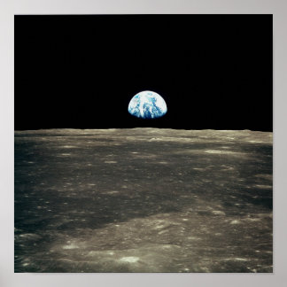 Póster Apollo 11 Foto da Ascensão terrestre acima da lua