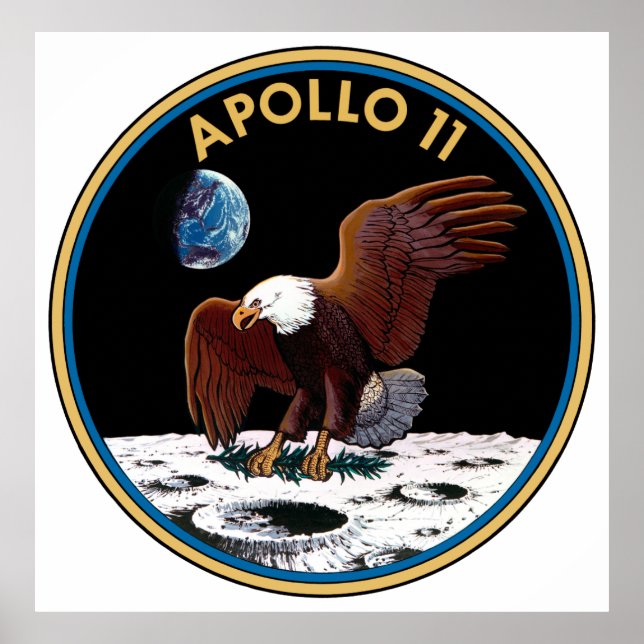 Poster Apollo 11 insígnia (Frente)