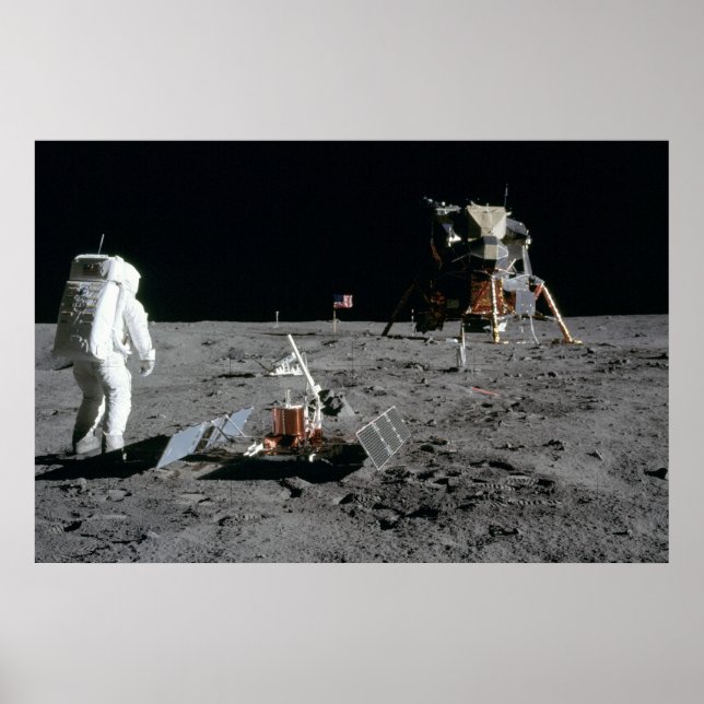 Poster Apollo 11 Módulo Astronauta e Lunar "Águia" (Frente)