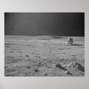 Poster Apollo 14 Astronauta e Módulo Lunar