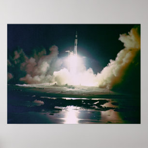 Póster Apollo 17 Night Launch