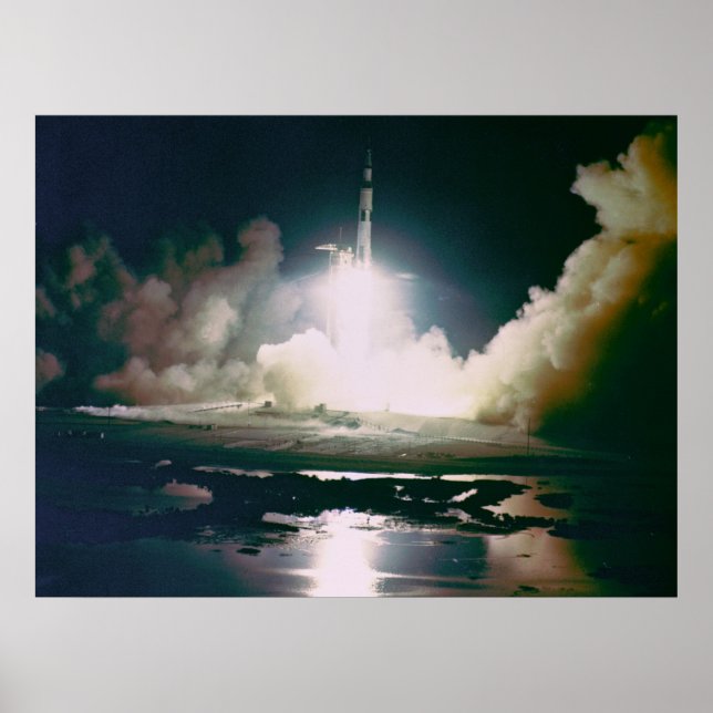 Póster Apollo 17 Night Launch (Frente)