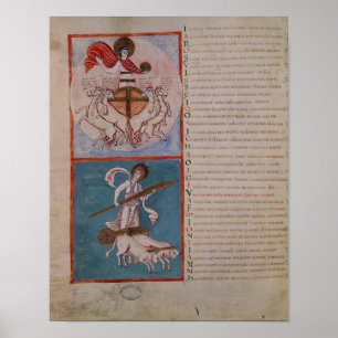 Póster Apollo como o Sun e Diana como a lua