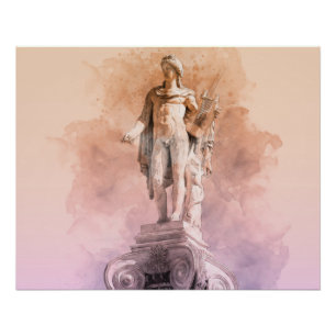 Póster Apollo Grego - Arte de Muro de Estátua de Deus - A