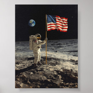 Poster Apolo 11 - Neil Armstrong põe o pé na Lua