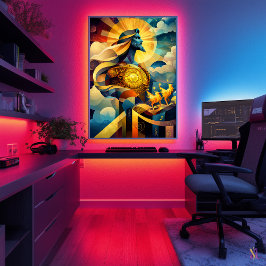 Poster Apolo - Lenda Minimalista Cubista - Deus do Sol