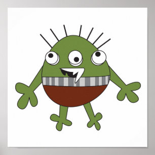 Poster aponte o monstro verde pateta