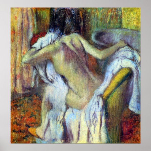 Poster Após Bathing por Edgar Degas (Frente)
