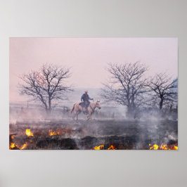 Poster Após o incêndio na Prairie, Colinas Flint, Kansas