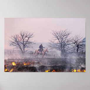 Poster Após o incêndio na Prairie, Colinas Flint, Kansas