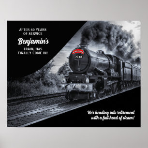 Poster Aposentação de Estrada de Ferro Personalizada N.º 