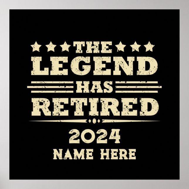 Poster Aposentadoria personalizada The Legend se aposento (Frente)