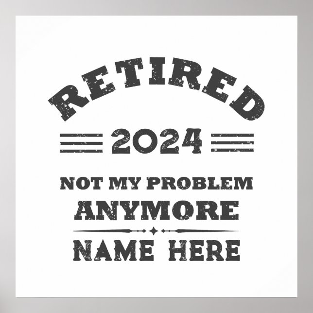 Poster Aposentadoria vintage personalizada  (Frente)