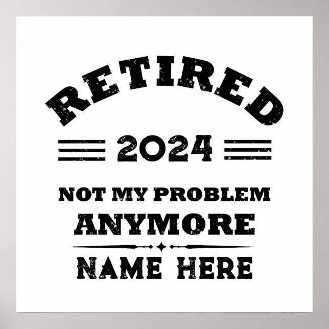 Poster Aposentadoria vintage personalizada (Frente)