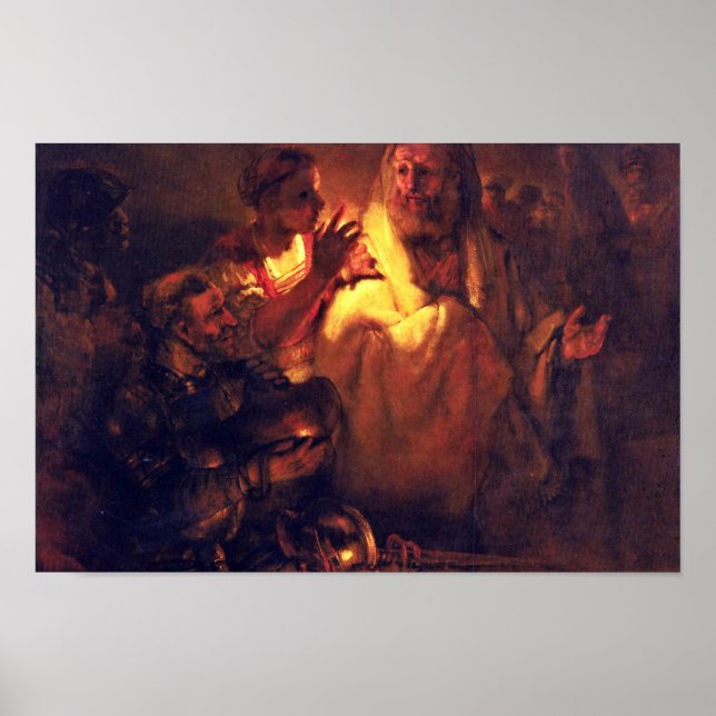 Póster Apostle Peter Nega Cristo, De Rembrandt Harmens (Frente)