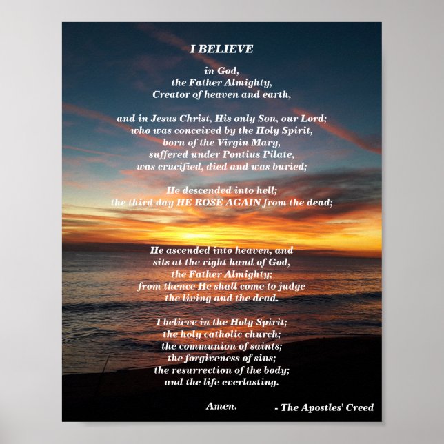 Poster Apostles: Apostles Creed Christian Statement of Fa (Frente)