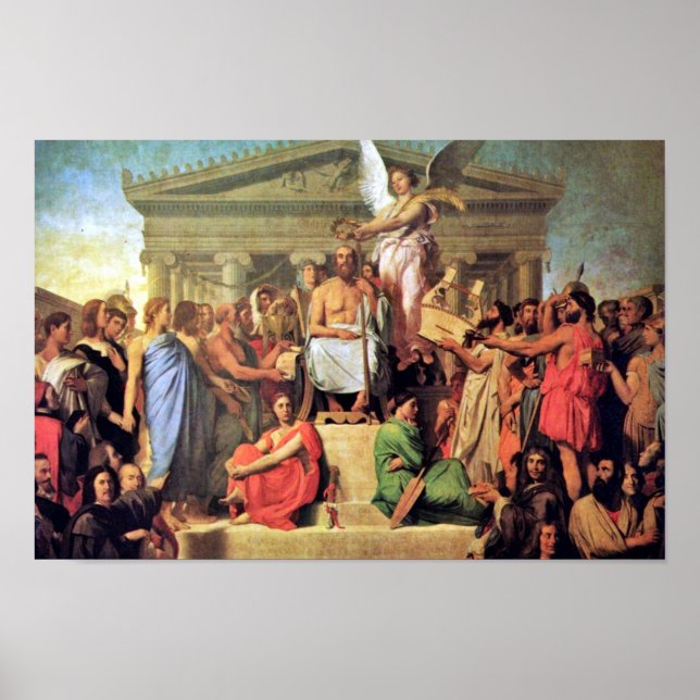Poster Apoteose De Homer Por Ingres Jean Auguste Dominiq (Frente)