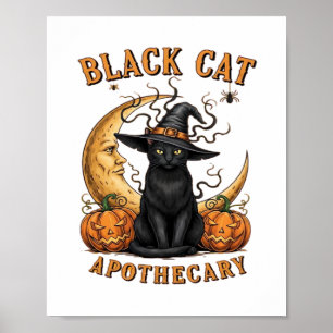 Poster Apothecary Gato Negro - Lua e Pum Testemunha do Ha