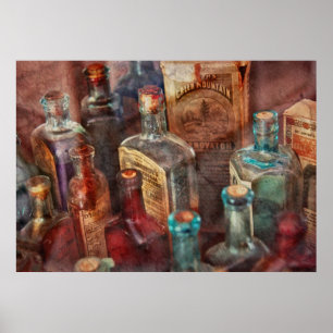 Póster Apothecary - uma série de garrafas