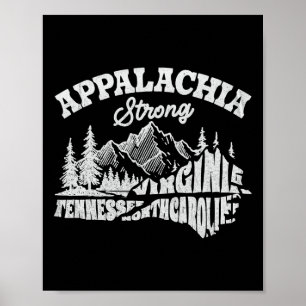 Poster Appalachia Forte Montanha Ao Ar Livre Caminhada Nc