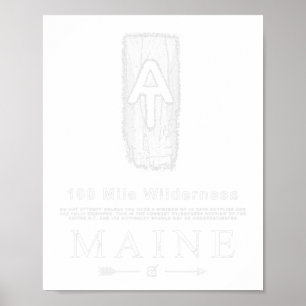 Poster Appalachian Trail Blaze 100 Mile Wilderness Maine