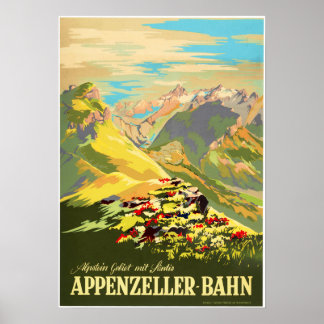 Poster Appenzeller Bahn Swiss Appenzell Railways Viagem