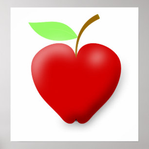 Poster Apple-148455 RED HEART SHAPED APPLE VETOR FRUTA H